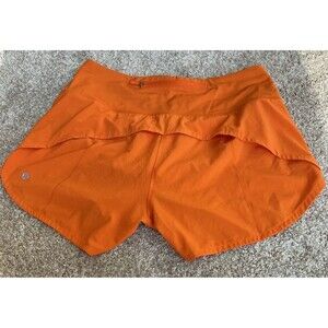 Lululemon Speed Up High-Rise Orange Lined Athletic 4” Shorts Size 8 EUC